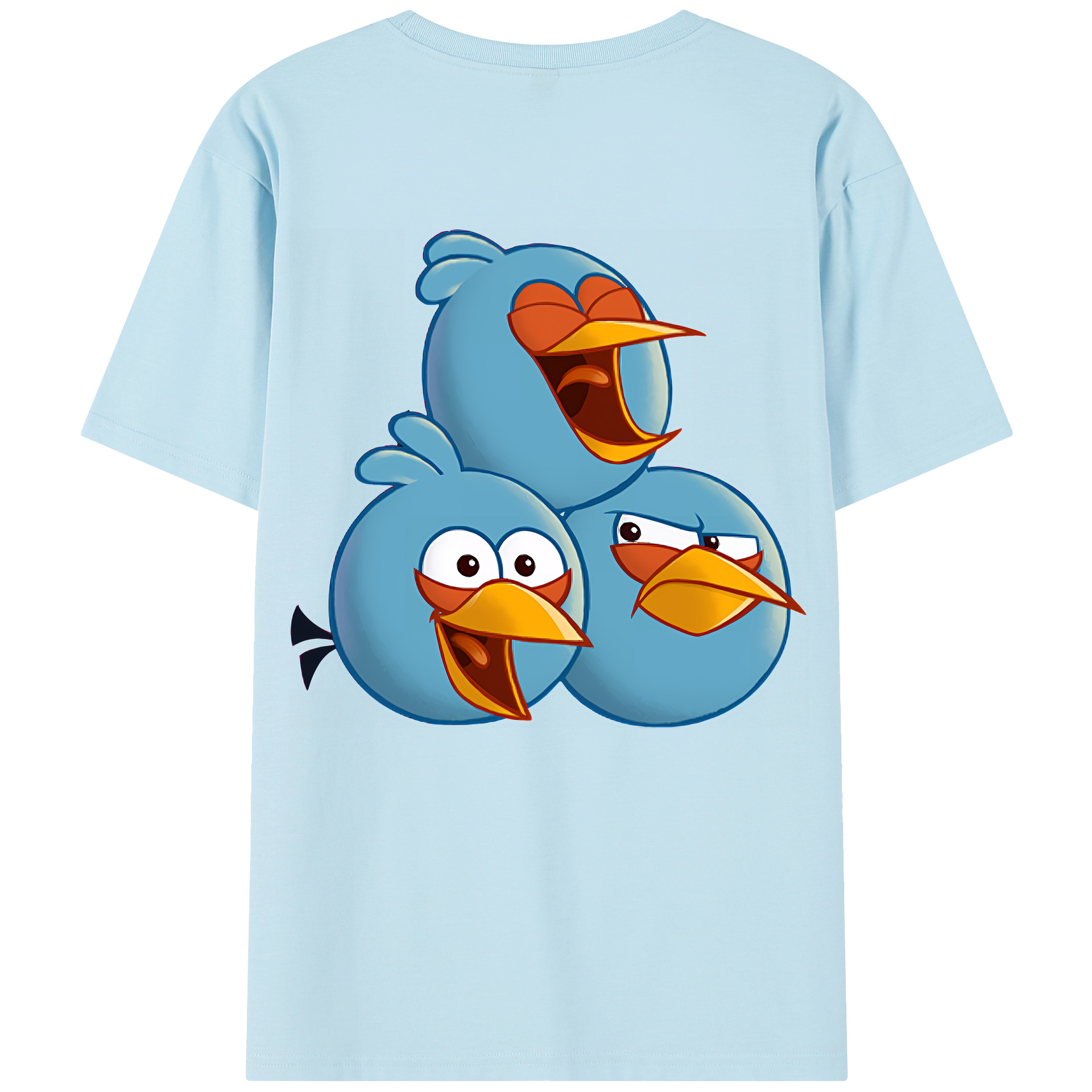 （画像用） Angry Birds アングリーバード 綿100％半袖Tシャツ（背面プリント）